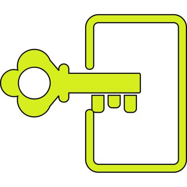 Giriş yap, anahtar simgesi vektör çizimi