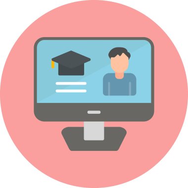 E-öğrenme modern simgesinin vektör illüstrasyonu               