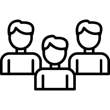 bir grup insan ikonu. Beyaz arkaplanda izole edilmiş web tasarımı için insan vektör simgesi ana grup