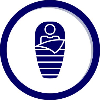 Uyku Torbası web simgesi vektör illüstrasyonu