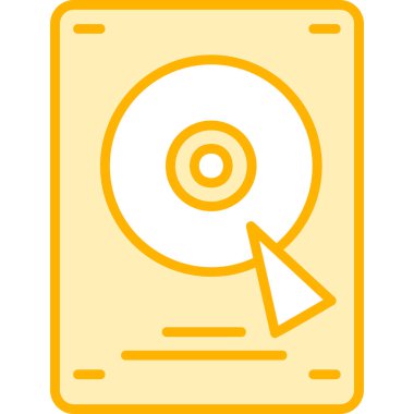 Sabit disk simgesi, vektör illüstrasyonu basit tasarım