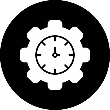 zaman yönetimi simgesi, vektör illüstrasyonu basit tasarım