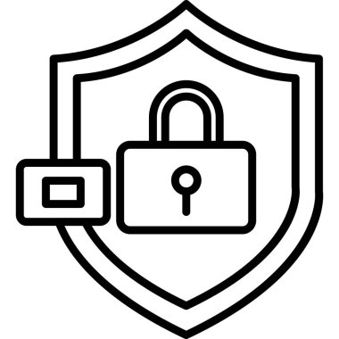 Asma kilit simgesi. beyaz üzerinde izole edilmiş web tasarımı için asma kilit vektör simgelerinin ana hatları