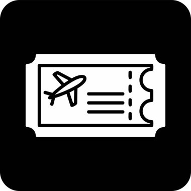 Uçak Bilet simge vektör çizim