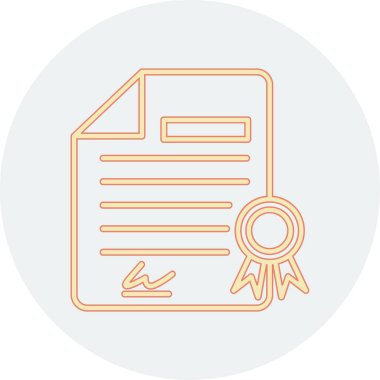 Diploma simgesi, vektör illüstrasyonu basit tasarım