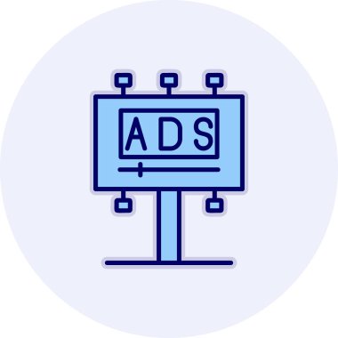 Reklam panosu simgesi, vektör illüstrasyonu basit tasarım