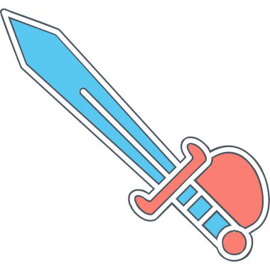 kılıç simgesi, vektör illüstrasyonu basit tasarım