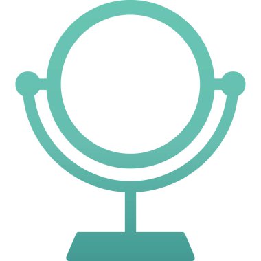 Makyaj aynası simgesi, vektör illüstrasyonu 