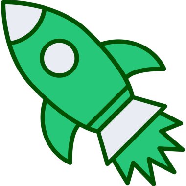 İzole edilmiş arkaplanda roket ağ simgesi