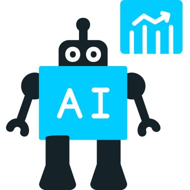 yapay zeka düz simge tasarımı, vektör illüstrasyonu 