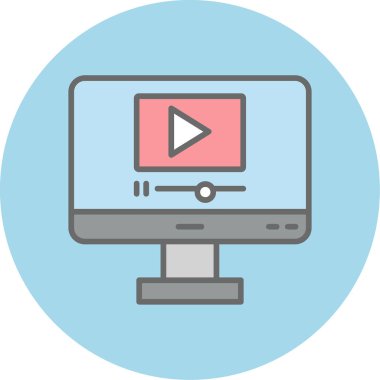 video oynatıcı simgesi, vektör illüstrasyonu basit tasarım