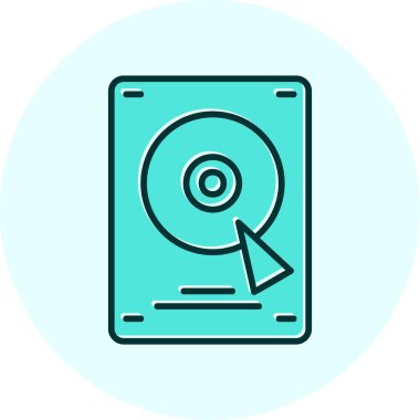 Sabit disk simgesi, vektör illüstrasyonu basit tasarım