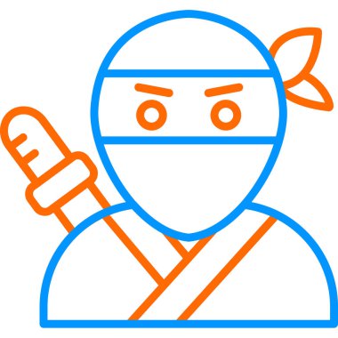 Ninja simgesi vektör illüstrasyonu