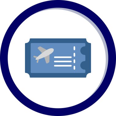 Uçak Bilet simge vektör çizim