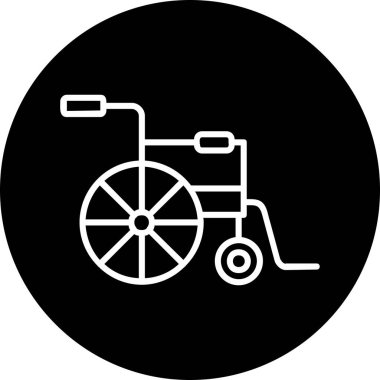 Tekerlekli sandalye web simgesinin vektör çizimi