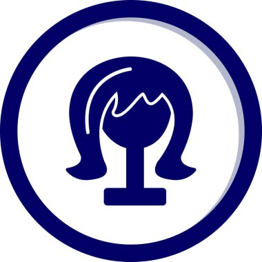 Peruk. Web simgesi basit tasarım                