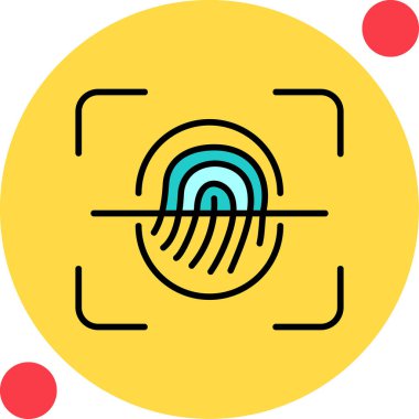 Parmak Tarayıcı Web simgesi, vektör illüstrasyonu