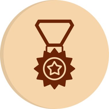 Kurdele ikon vektör illüstrasyonlu madalya 