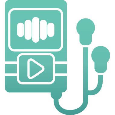 Müzik Oynatıcı web simgesi, vektör illüstrasyonu 