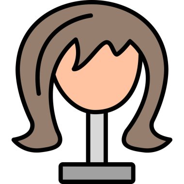 Peruk. Web simgesi basit tasarım                