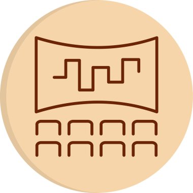 Tiyatro Web simgesi, vektör illüstrasyonu