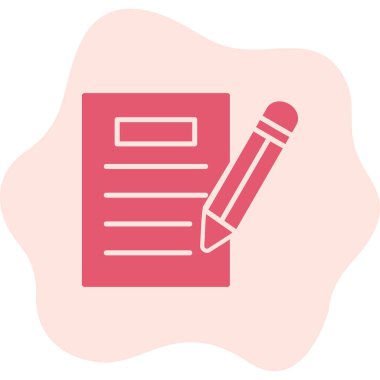 kalem ile doküman. Web simgesi basit illüstrasyon