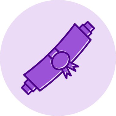 mezuniyet kurdelesi, web simgesi basit illüstrasyon