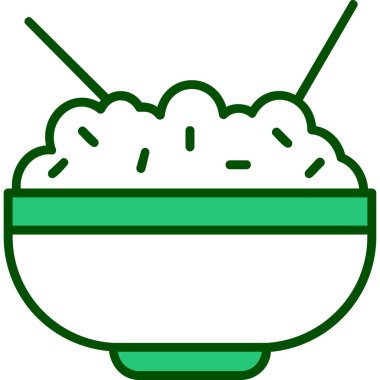 Pirinç kasesi. Web simgesi basit illüstrasyon            