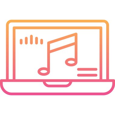 dizüstü bilgisayar vektör illüstrasyonu üzerine nota