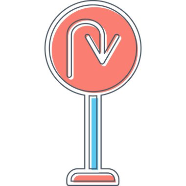 U Dönüş simgesi vektör illüstrasyonu         