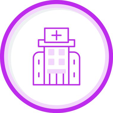 Hastane binası simgesi, vektör illüstrasyonu basit tasarım