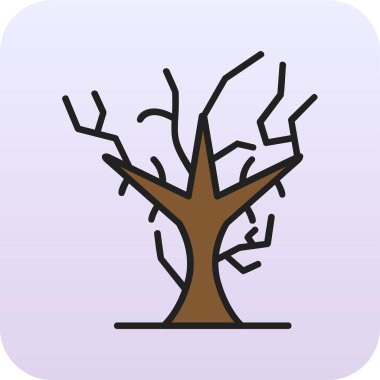 Kuru Ağaç ikonu, vektör illüstrasyonu