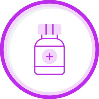 İlaç şişesi. Web simgesi basit illüstrasyon