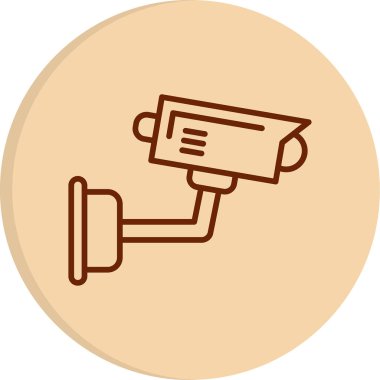 Bir CCTV kamerasının vektör simgesi, illüstrasyon  