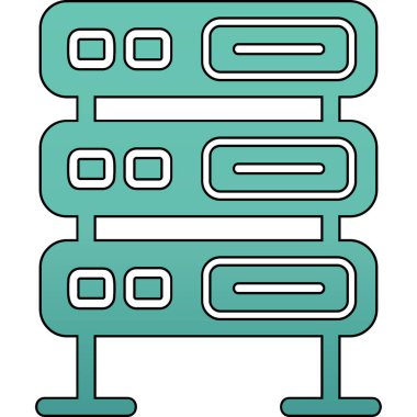 bilgisayar sunucu simgesi, vektör illüstrasyonu basit tasarım