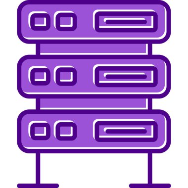 bilgisayar sunucu simgesi, vektör illüstrasyonu basit tasarım
