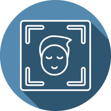 Yüz Tanıma vektör simgesi izole edildi. Yüz logosu taranıyor.