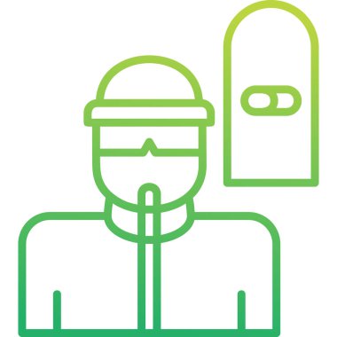 Snowboard modern simgesinin vektör çizimi            