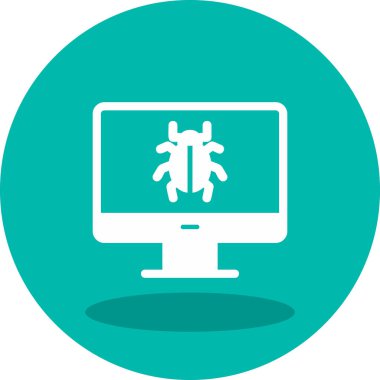 bilgisayar virüsü simgesi, vektör illüstrasyonu basit tasarım