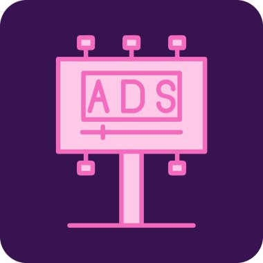 Reklam panosu simgesi, vektör illüstrasyonu basit tasarım