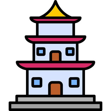 Tapınak binası Web simgesi basit illüstrasyon