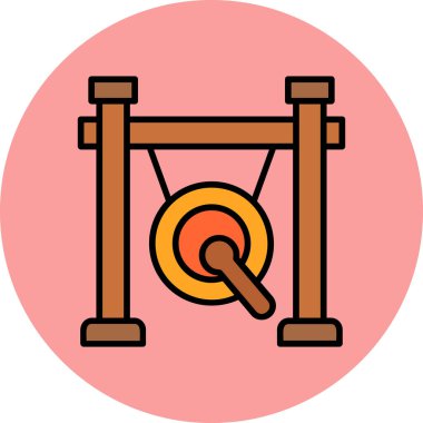 gong simgesi web basit illüstrasyon