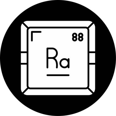 Radyum modern simgesinin vektör illüstrasyonu                      