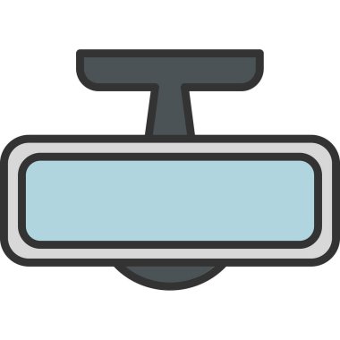 Arka Ayna modern simgesinin vektör illüstrasyonu                        