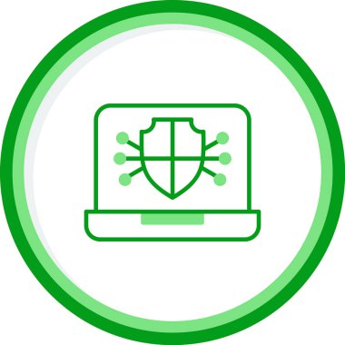 Kalkanlı veri koruma simgesi, vektör illüstrasyonu basit tasarım