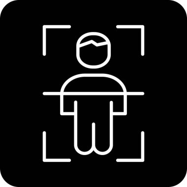 Vücut Tarama Web simgesi, vektör illüstrasyonu