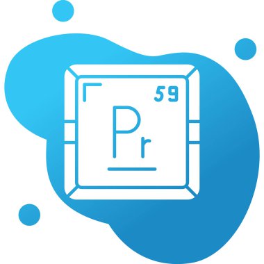 Praseodymium modern simgesinin vektör çizimi                      