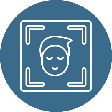 Yüz Tanıma vektör simgesi izole edildi. Yüz logosu taranıyor.