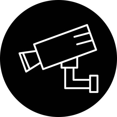 Bir CCTV kamerasının vektör simgesi, illüstrasyon  