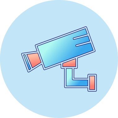 Bir CCTV kamerasının vektör simgesi, illüstrasyon  